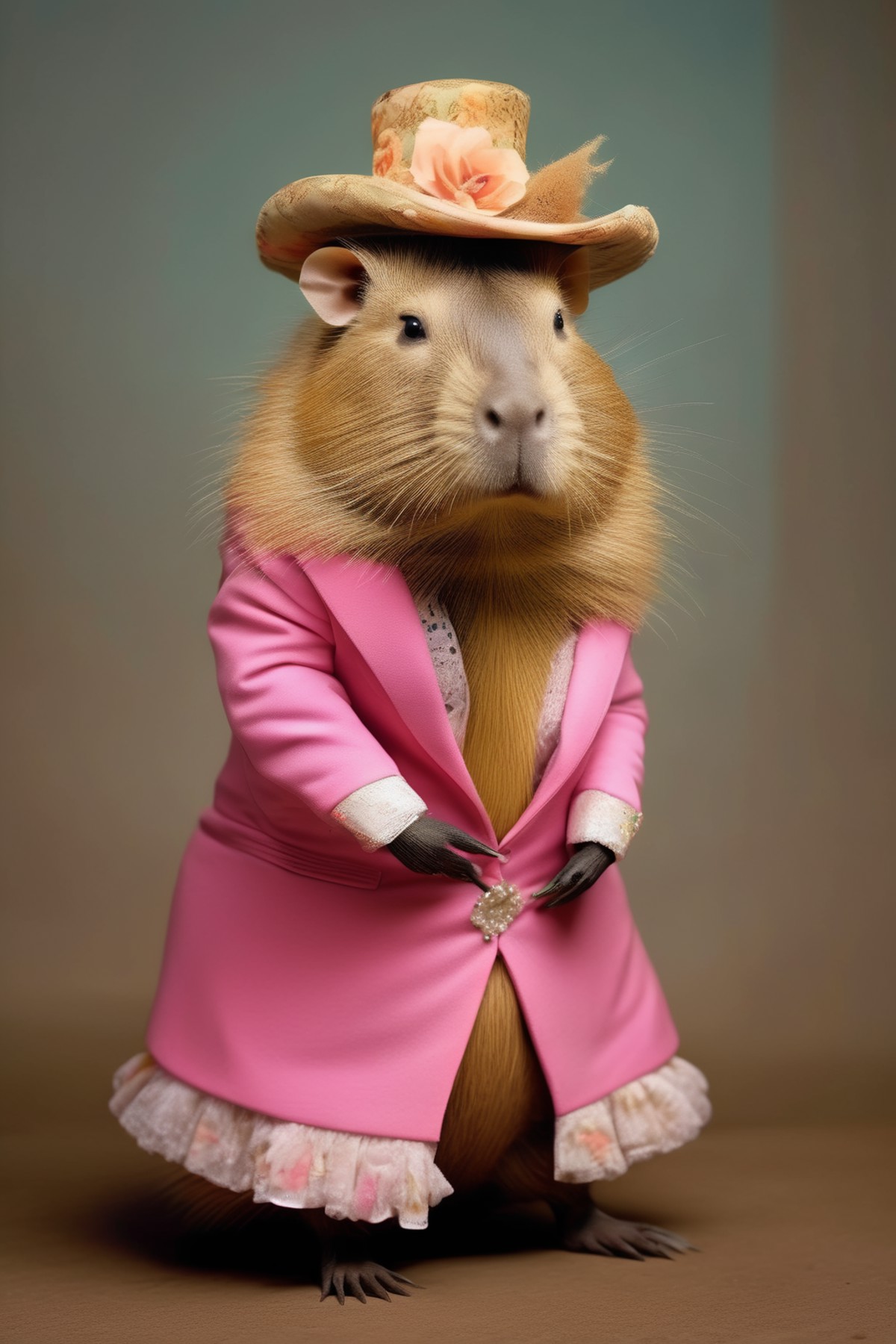 <lora:Dressed animals:1>Dressed animals - capybara dressed like Dolly Parton
